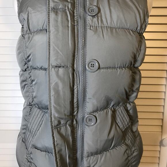 Arizona Jean Co Gray Puffer High Neck Sleeveless Hoodie Jacket M - Picture 6 of 8